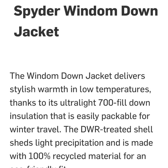 Spyder down jacket cute paint by number design M, NWOT - Picture 4 of 5